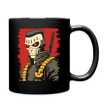 Robot cyborg de dessin animé - Mug uni - noir - Droite