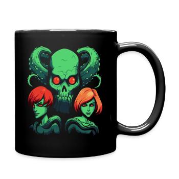 Cartoon Friends of the Octopus - Full Colour Mug - black - Right