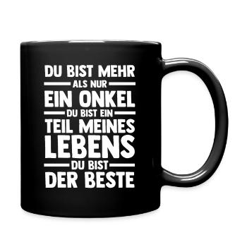 Neffe Nichte Onkel - Tasse einfarbig - Schwarz - Rechts