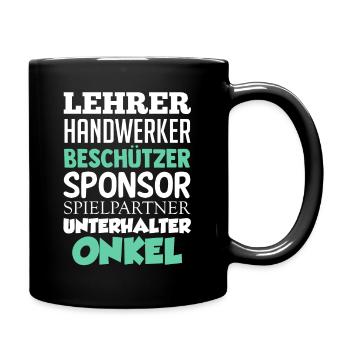 Patenonkel Onkel - Tasse einfarbig - Schwarz - Rechts
