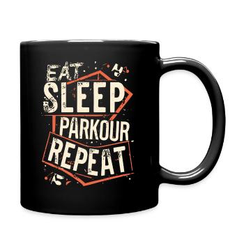 Manger Dormir Parkour Répéter le dicton sportif - Mug uni - noir - Droite