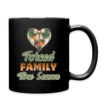 Ironic Christmas Saying, Christmas Time - Full Colour Mug - black - Right