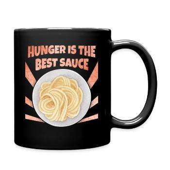 Nudeln, Spaghetti, Pasta lustiger Spruch - Tasse einfarbig - Schwarz - Rechts