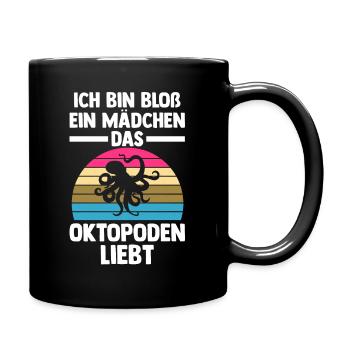 Tintenfisch Oktopus - Tasse einfarbig - Schwarz - Rechts