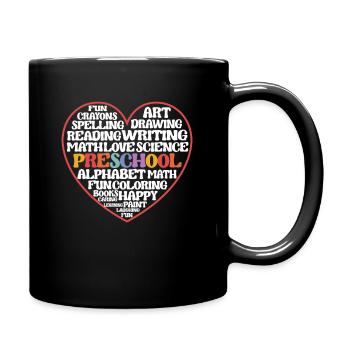 Herz Vorschule Team Lehrer Student 100. Tag - Tasse einfarbig - Schwarz - Rechts