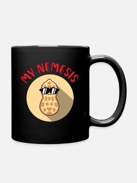 Peanut My Nemesis - Food Allergy Awareness Peanut - Tasse einfarbig - Schwarz