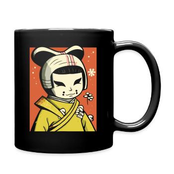 Manga Anime Cartoon : Geisha inhabituelle - Mug uni - noir - Droite