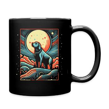 La pleine lune et le chien - Mug uni - noir - Droite