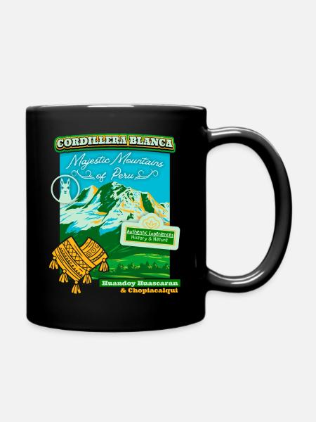 Kordilleren, Peru Cordillera Blanca, WPA Poster - Tasse einfarbig - Schwarz