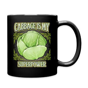 Cabbage, white cabbage, sauerkraut, funny comic book saying - Full Colour Mug - black - Right