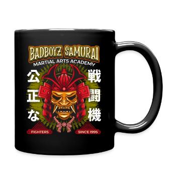 Japanese Martial Arts, Samurai Oni, Mask, Saying - Full Colour Mug - black - Right
