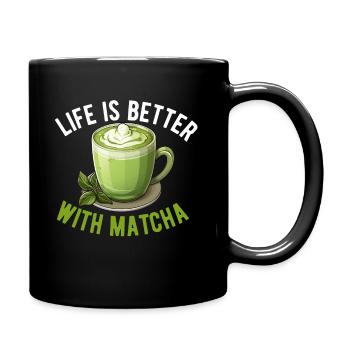 Matcha Tee Latte Liebhaber für grünen Tee Lustiger Matcha - Tasse einfarbig - Schwarz - Rechts