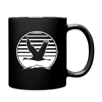 Grue du Canada oiseau rétro Style Vintage des années 80 - Mug uni - noir - Droite
