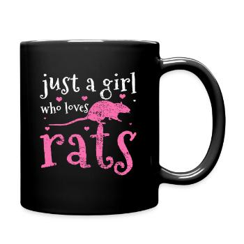 Ratten-Jahrgang Nur ein Mädchen, das Ratten liebt - Tasse einfarbig - Schwarz - Rechts