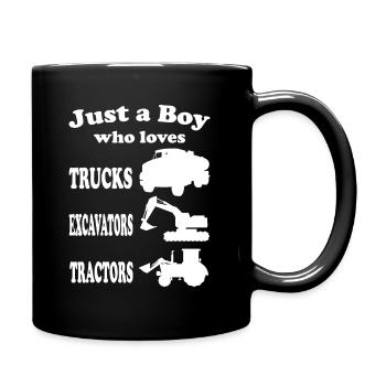 Nur ein Junge, der Lkw liebt - Tasse einfarbig - Schwarz - Rechts