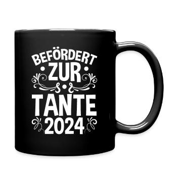 Werdende Tante 2024 - Tasse einfarbig - Schwarz - Rechts