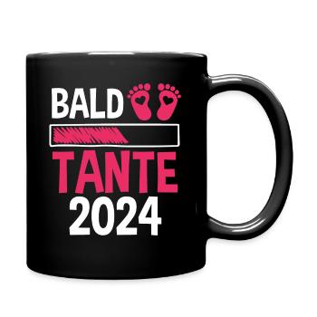 Werdende Tante 2024 - Tasse einfarbig - Schwarz - Rechts