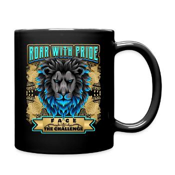 Lion Saying, Lion Head - Full Colour Mug - black - Right