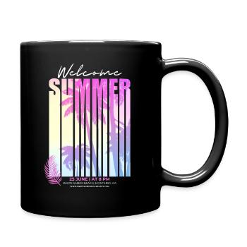 Summer Saying, Palm Trees, California, Monterey Beach - Full Colour Mug - black - Right