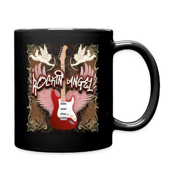 Gitarre E-Gitarre, Rock n Roll Spruch Engelsputten - Tasse einfarbig - Schwarz - Rechts