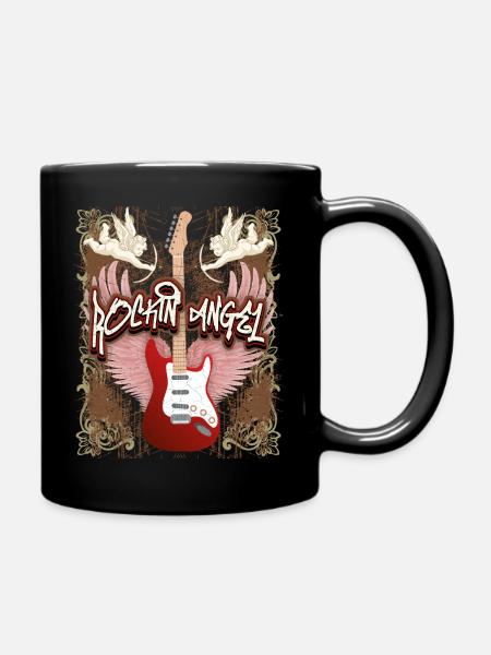 Guitare Guitare électrique, Rock n Roll Dire Ange Chérubins - Mug uni - noir