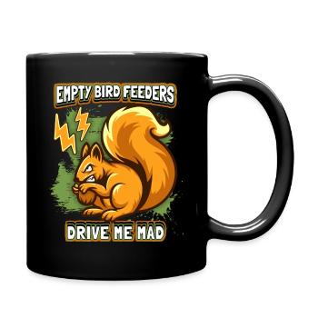 Funny squirrel saying in comic style - Full Colour Mug - black - Right
