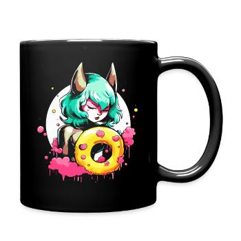 The she-devil of the glazed donut - Full Colour Mug - black - Right