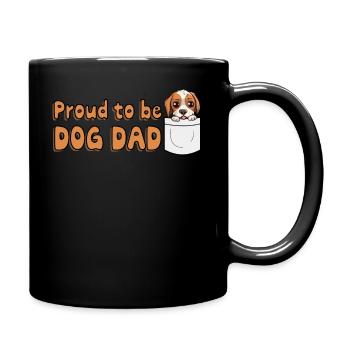 Proud To Be Dog Dad Puppy In Pocket Fur Dad Dog Lo - Tasse einfarbig - Schwarz - Rechts