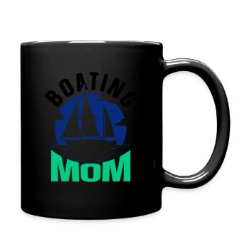Boating Mom Ship Captain Boat Yacht Mother - Full Colour Mug - black - Right