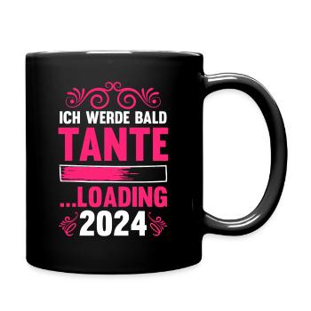 Werdende Tante 2024 - Tasse einfarbig - Schwarz - Rechts