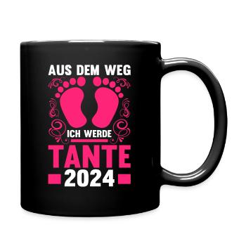 Werdende Tante 2024 - Tasse einfarbig - Schwarz - Rechts