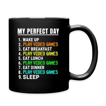 Ma journée parfaite Jeux vidéo - Mug uni - noir - Droite