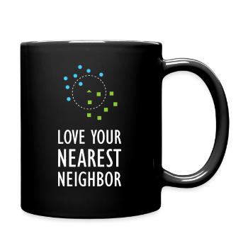 Maschinelles Lernen, Nächstester Nachbar, Algorithmus, KI-Kunst - Tasse einfarbig - Schwarz - Rechts