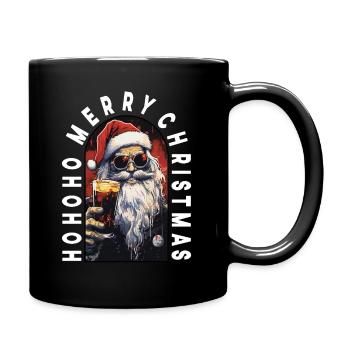 HO HO HO Weihnachtsmann Nikolaus Trinkt Alkohol - Tasse einfarbig - Schwarz - Rechts