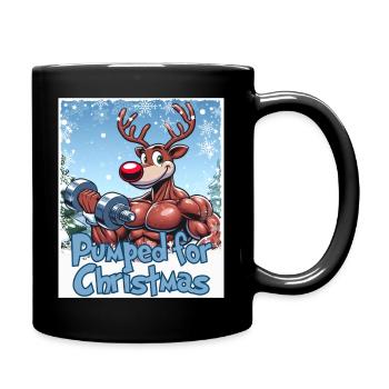 Pumped for Christmas - Tasse einfarbig - Schwarz - Rechts