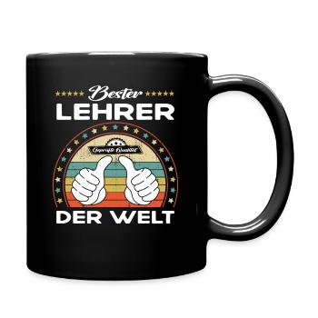 Bester lehrer der Welt - Tasse einfarbig - Schwarz - Rechts