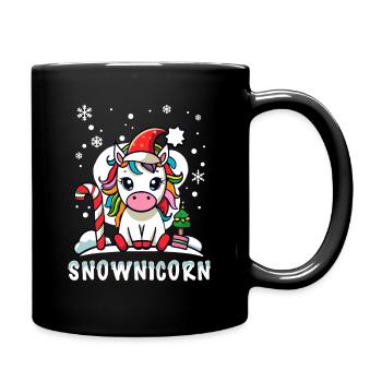 Unicorn Christmas Christmas Gift Kids Cute - Full Colour Mug - black - Right