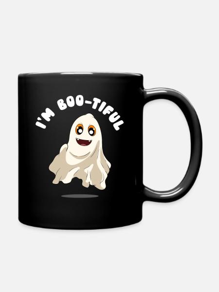 Halloween Kürbis Halloween Geist - Tasse einfarbig - Schwarz