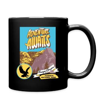 Yosemite National Park, Vintage, Tenaya Canyon - Full Colour Mug - black - Right