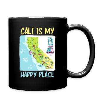 Kalifornien, California Love, Landkarte, Spruch - Tasse einfarbig - Schwarz - Rechts