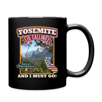 Yosemite National Park, Vintage Retro, California - Full Colour Mug - black - Right