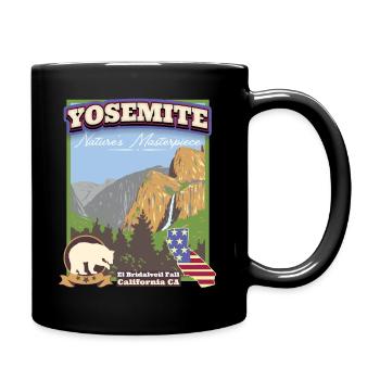 Yosemite Nationalpark, Vintage California Ca - Tasse einfarbig - Schwarz - Rechts