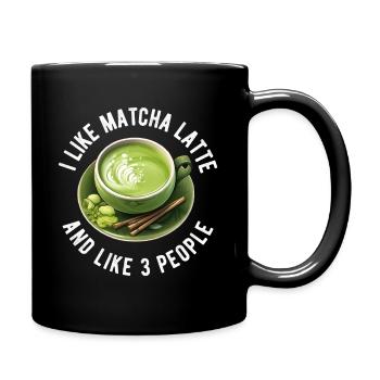 Matcha Tee Latte Liebhaber für grünen Tee Lustiger Matcha - Tasse einfarbig - Schwarz - Rechts