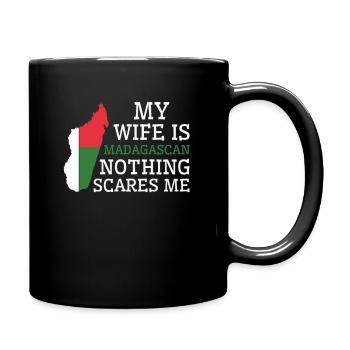 Rien ne me fait peur Ma femme est malgache - Mug uni - noir - Droite