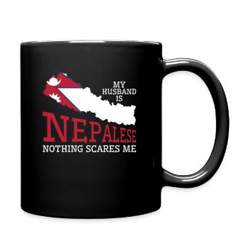 Rien ne me fait peur Ma femme est népalaise - Mug uni - noir - Droite