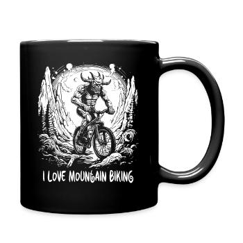 Demon Biker : J’adore le VTT - Mug uni - noir - Droite