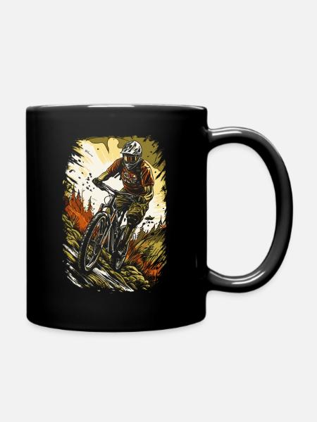 Enduro Mountain Biker, Mountainbike - Tasse einfarbig - Schwarz