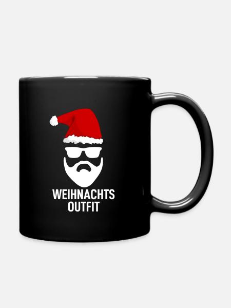 Weihnachts Outfit - Tasse einfarbig - Schwarz