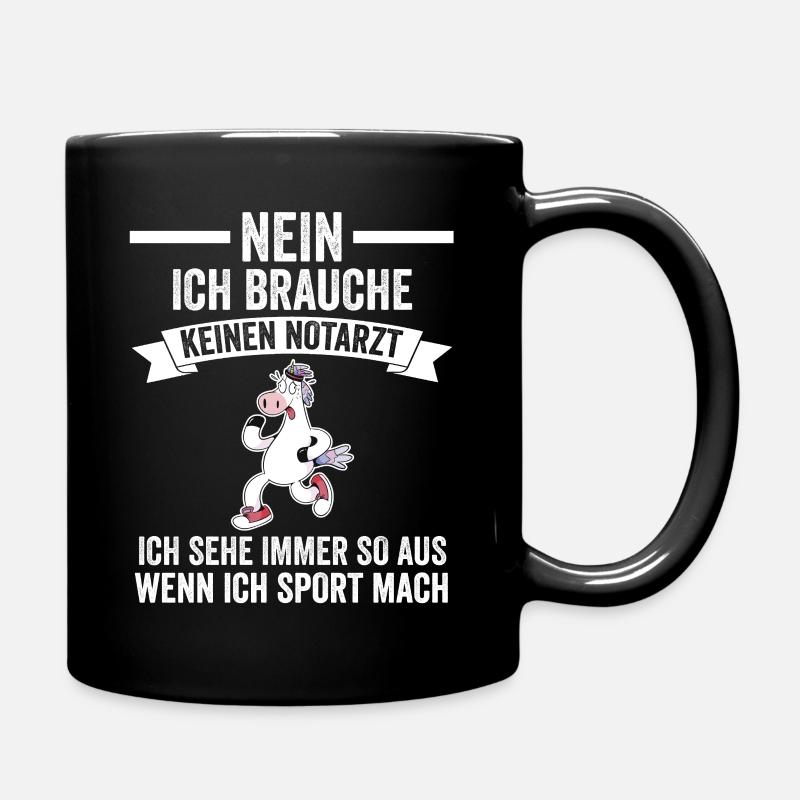 Sportmuffel Morgenmuffel Lustige Sprüche - Tasse einfarbig - Schwarz