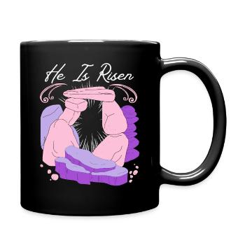 Jesus Christ Resurrection Easter Saying - Full Colour Mug - black - Right